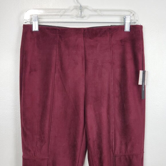 Worthington Maroon Berry Soft Brushed Faux Suede Leggings NEW NWT Size S - Picture 2 of 15